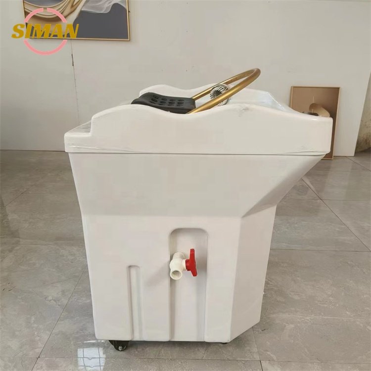 Siman large portable shampoo basin phototherapy with a 60L water storage tank salon furniture with water circulation and steamer