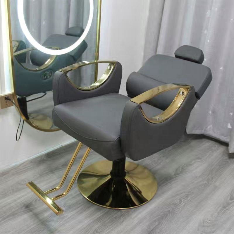 Hot selling salon furniture reclining barber chair adjustable golden barber chair beauty salon factory
