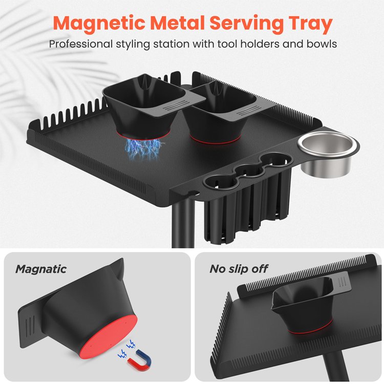 Manicure Salon Beauty Hair Rolling Height Adjustable Metal Tray Cart SPA Dentists Tattoo Hairdresser Barber Tool Storage Trolley