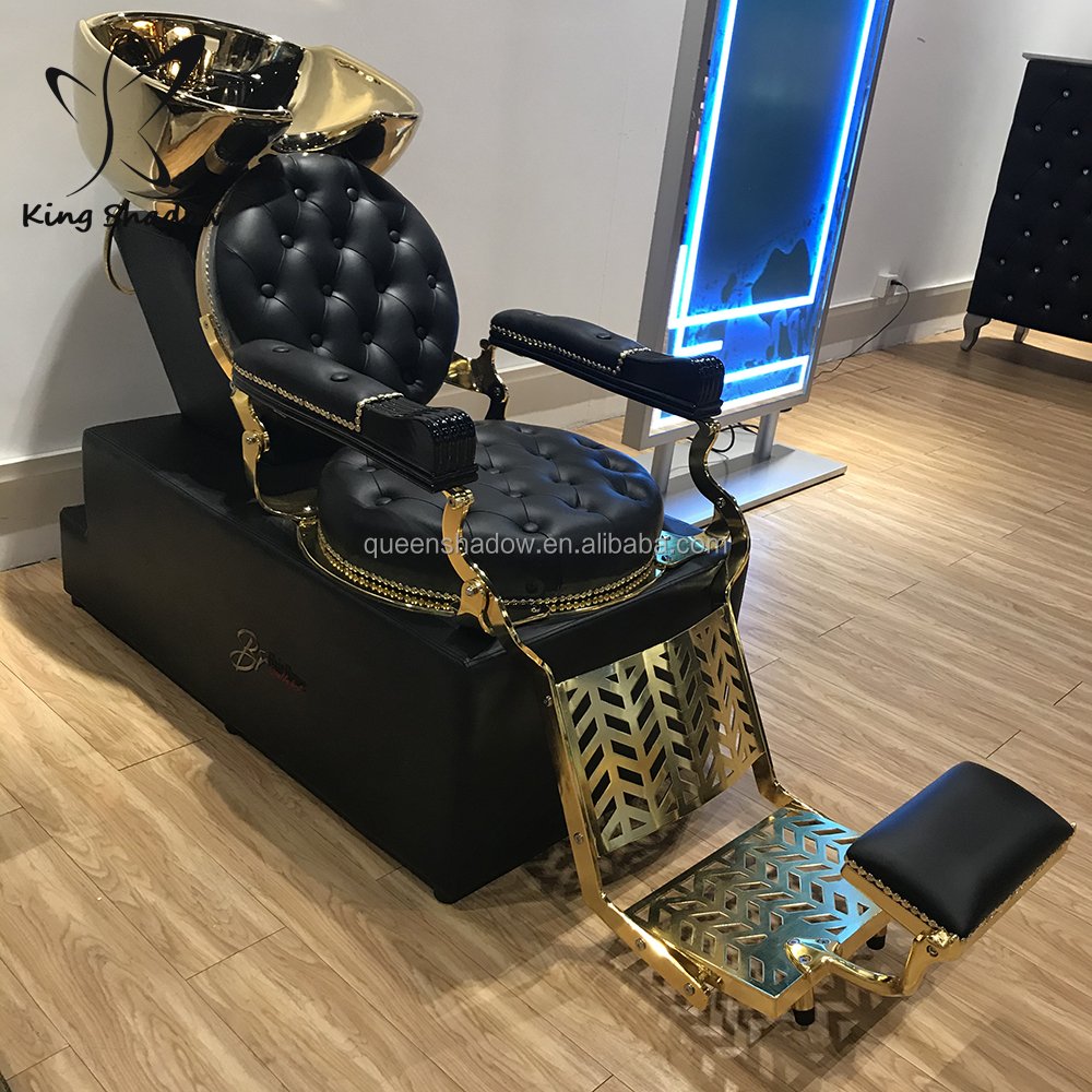 Hot sale gold salon hair wash chair shampoo bed