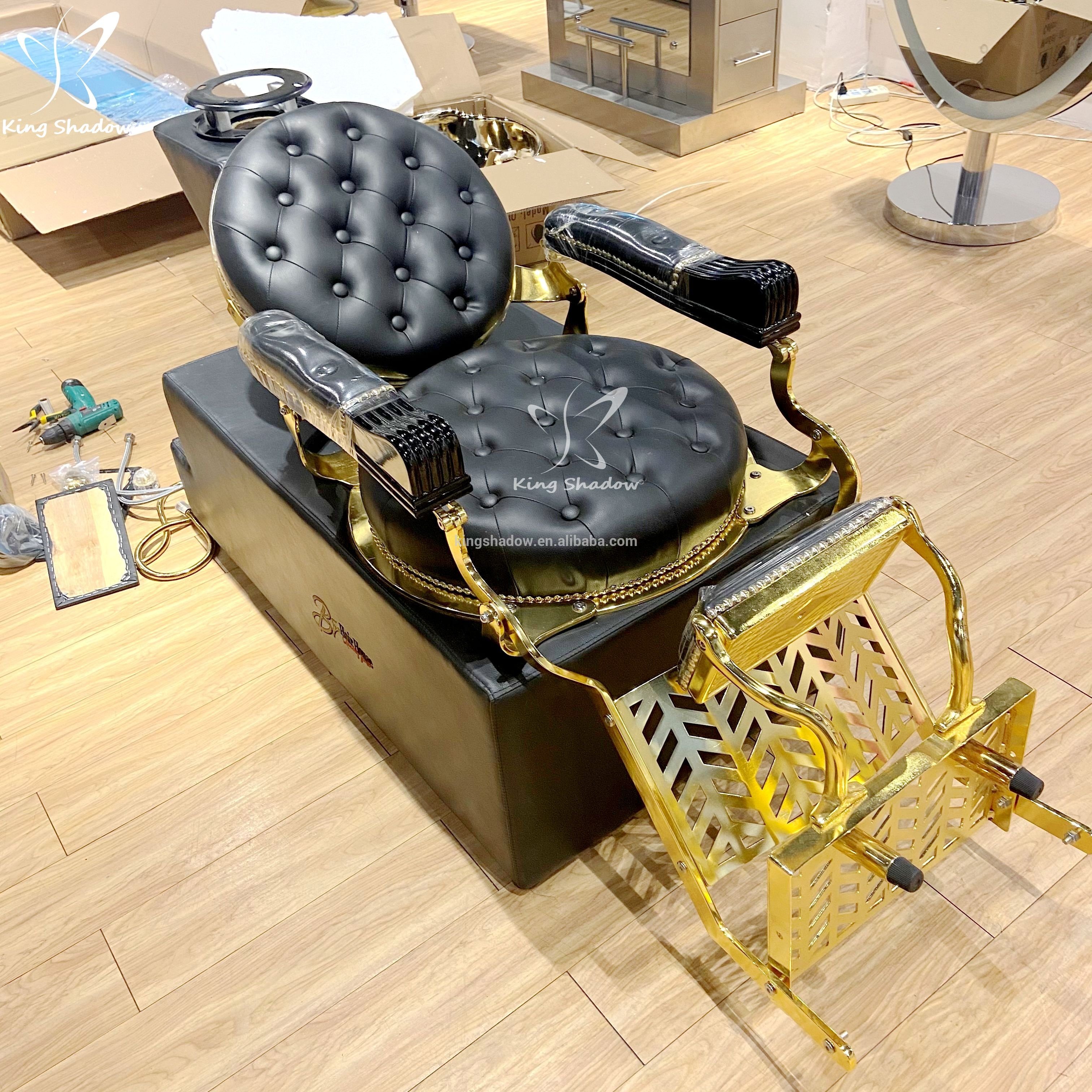 Hot sale gold salon hair wash chair shampoo bed