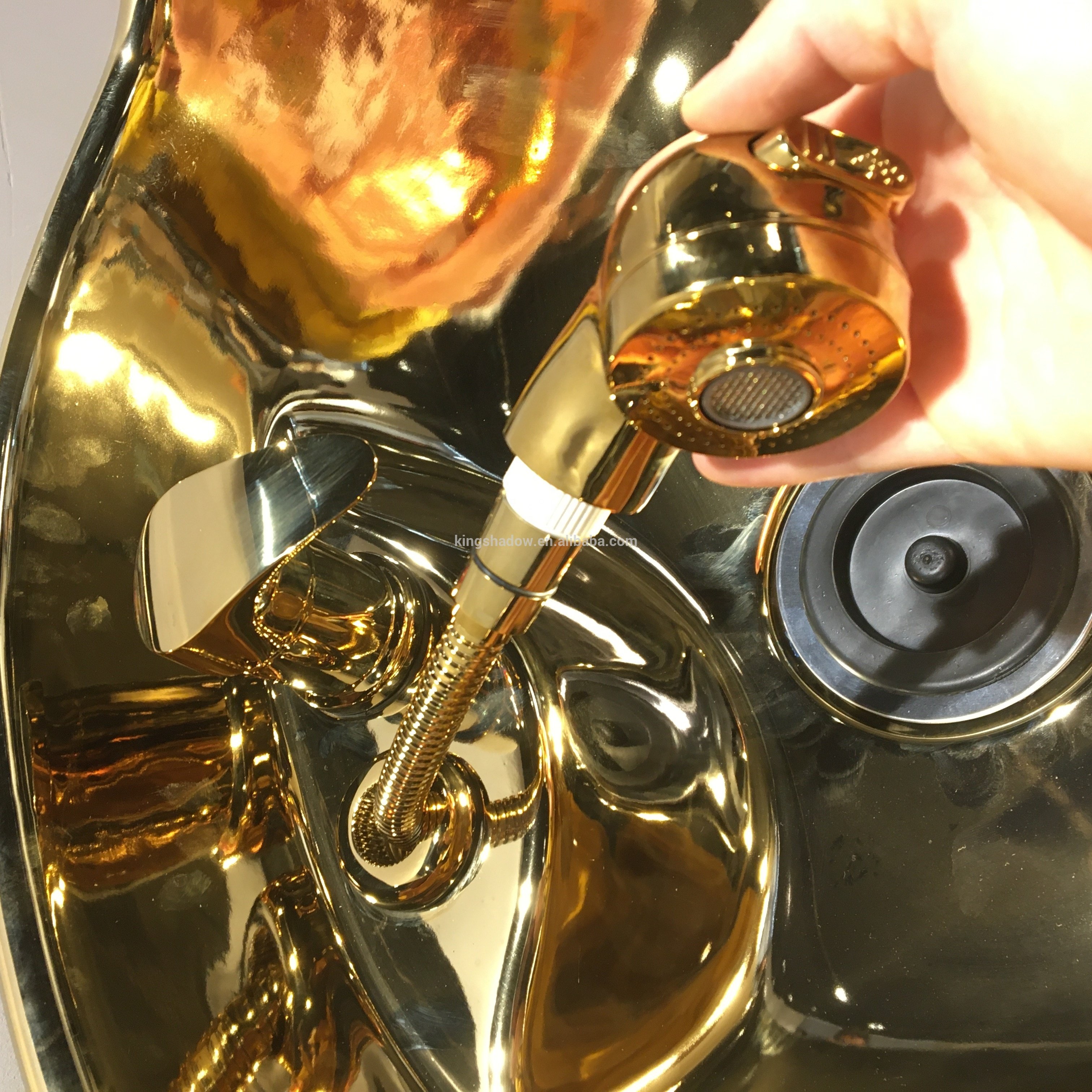 Hot sale gold salon hair wash chair shampoo bed