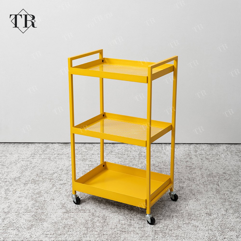 Turri Barber Shop Trolley 3 Layers Steel Shelf Salon Serving 3-tier Trolley Table and Drawer Salon Furniture