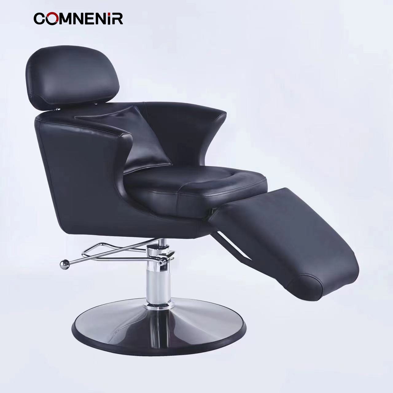 Vintage Black Barber Chair Heavy-Duty Antique Hair Salon Equipment Custom Cheap Hairdressing Furniture