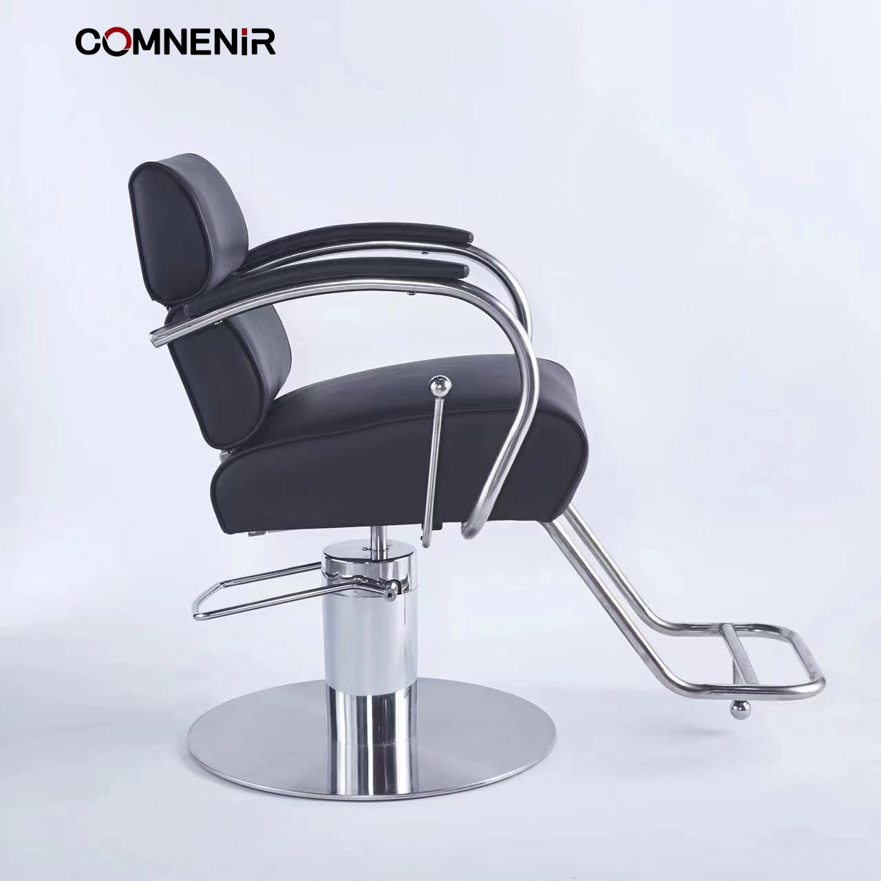 Vintage Black Barber Chair Heavy-Duty Antique Hair Salon Equipment Custom Cheap Hairdressing Furniture