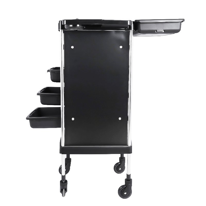 Durable Plastic 4 Storage Drawers Barber Tools Holder Trolley Salon Trolley Cart With Wheels