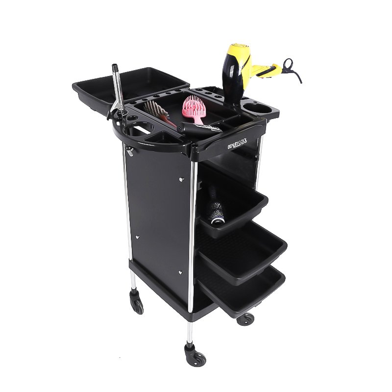 Durable Plastic 4 Storage Drawers Barber Tools Holder Trolley Salon Trolley Cart With Wheels