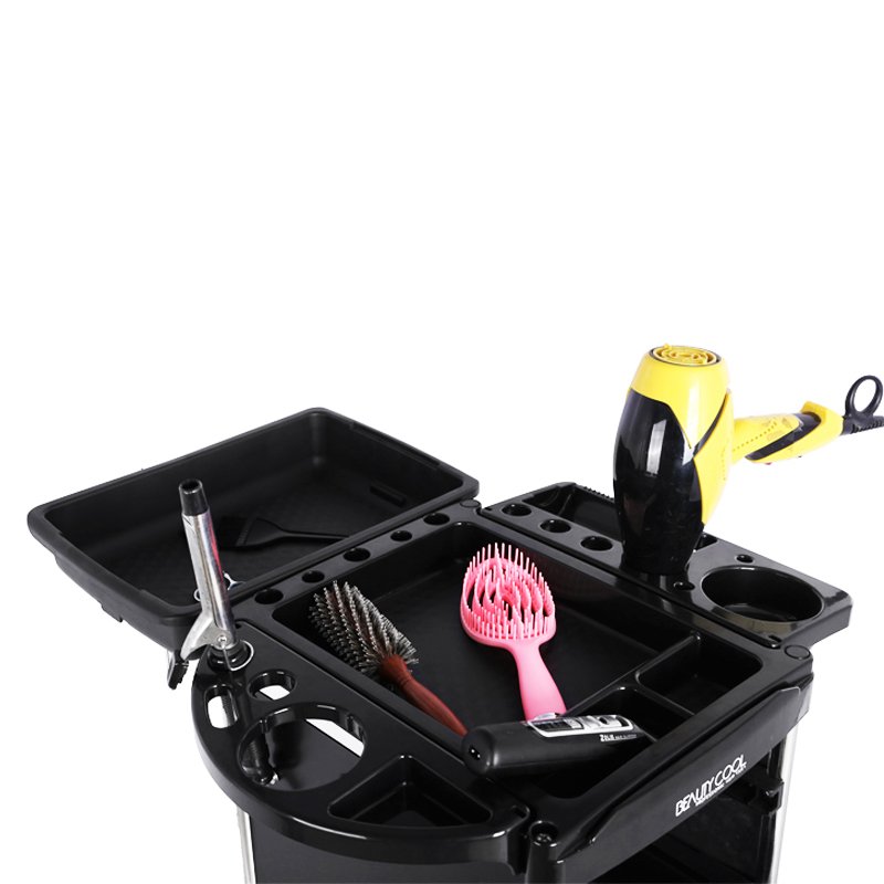 Durable Plastic 4 Storage Drawers Barber Tools Holder Trolley Salon Trolley Cart With Wheels