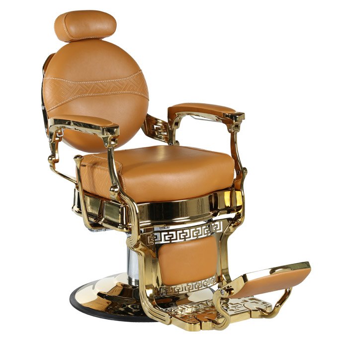 Barber Chair for Sale Heavy Hydraulic Salon Barber Chair Golden Hot Selling Antique Barber Chairs Gold Leather Wooden Packing