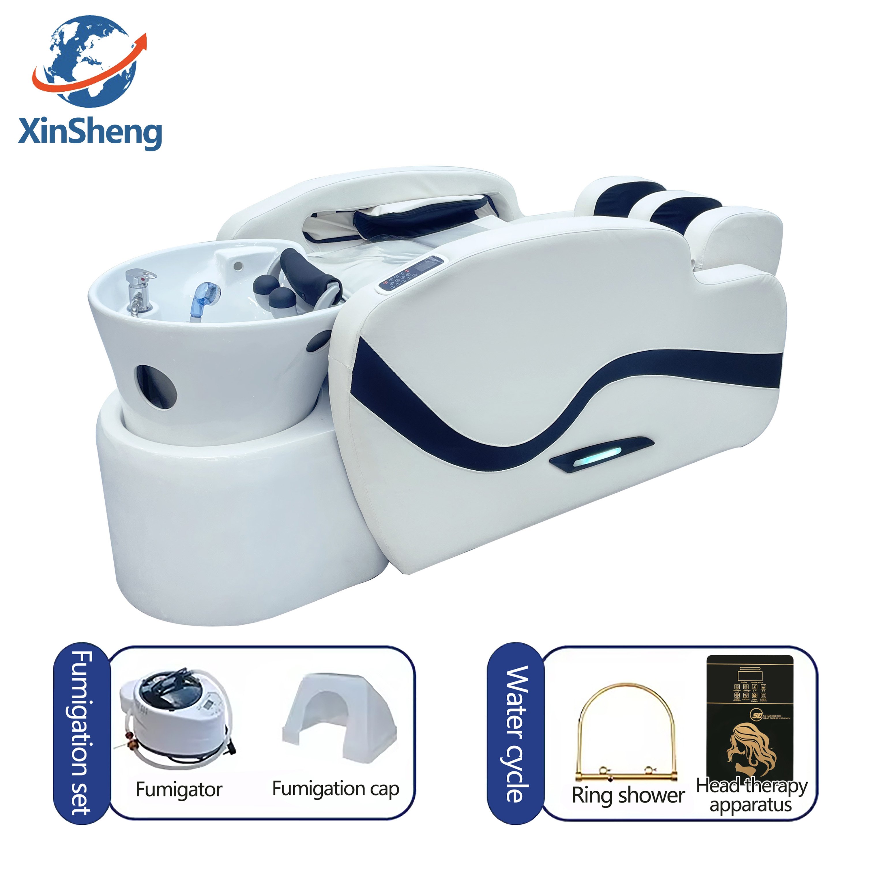 Luxury Beauty Hair shampoo bed hair salon washing chair head spa equipments watercirculation shampoo bowl