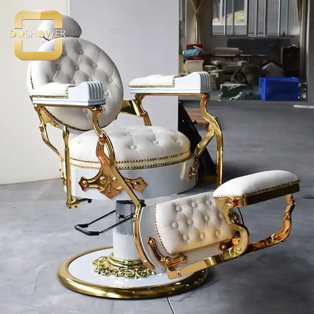 Fully Adjustable Reclining Hydraulic Barbering Chair With Barbershop Vintage Hydraulic Chair For Men's Heavy Duty Barber Chair