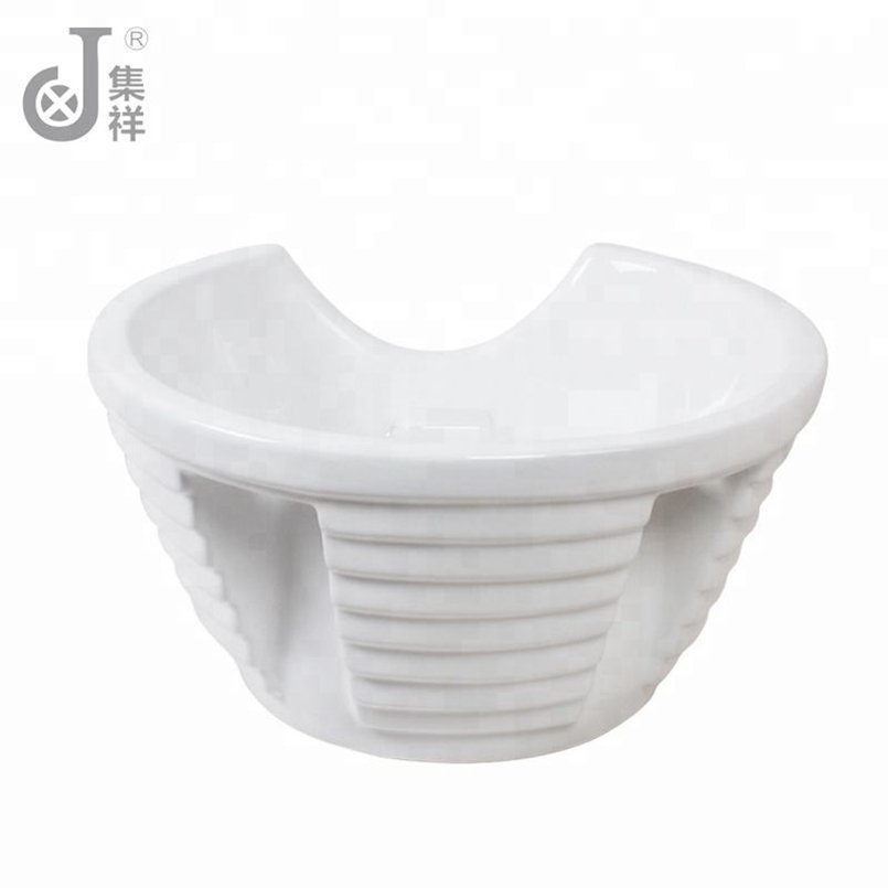 Womeny Chair Furniture Accessories Hair Shampoo Basin Case Rounkorean Ceramic Black White Color Hair Wash Sink