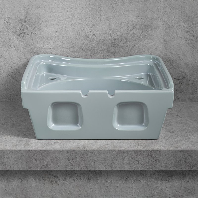 Gray Color Ceramic Salon Sink Shampoo Bowl Contemporary Shampoo Chairs Set Hair Salon Furniture Factory Directly Sell 50pcs