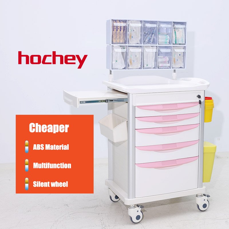 Multi functional integration easy to operate Custom Multifunction Hospital Furniture ABS Emergency Trolley Medication Cart