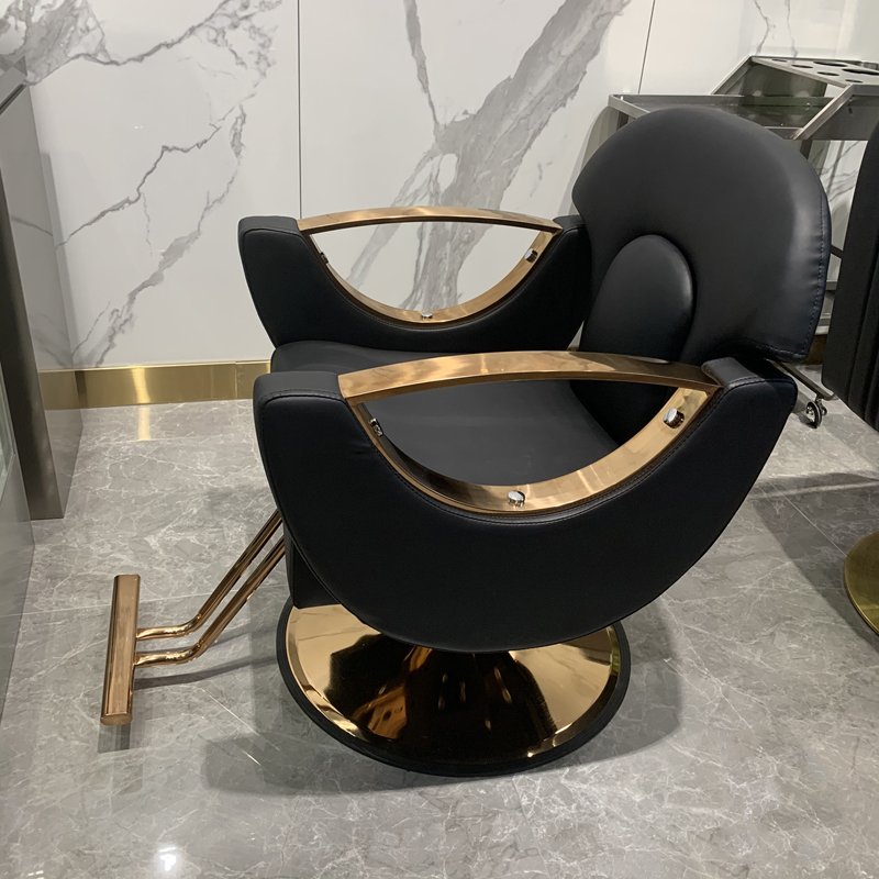 AF01 modern minimalist beauty salon chair black and gold hairdressing shop dark grey salon chairs the barber chair