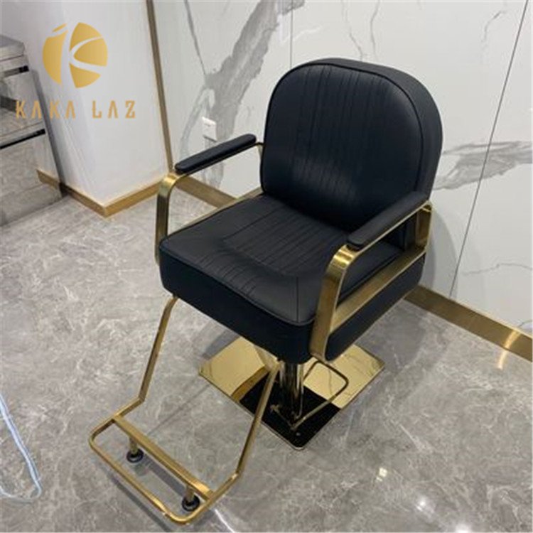 Barber chair with gold border Reclining ladies' barber chair