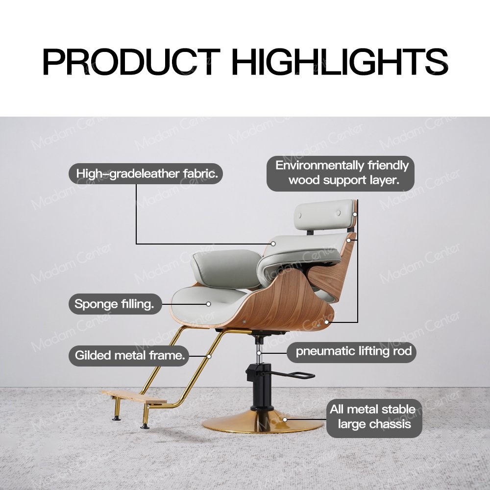Madamcenter New Barbershop Hair Salon Hair Chair Salon Barber Chair Adjustable Rotary Lifting Hairdressing Hair Cutting Chair