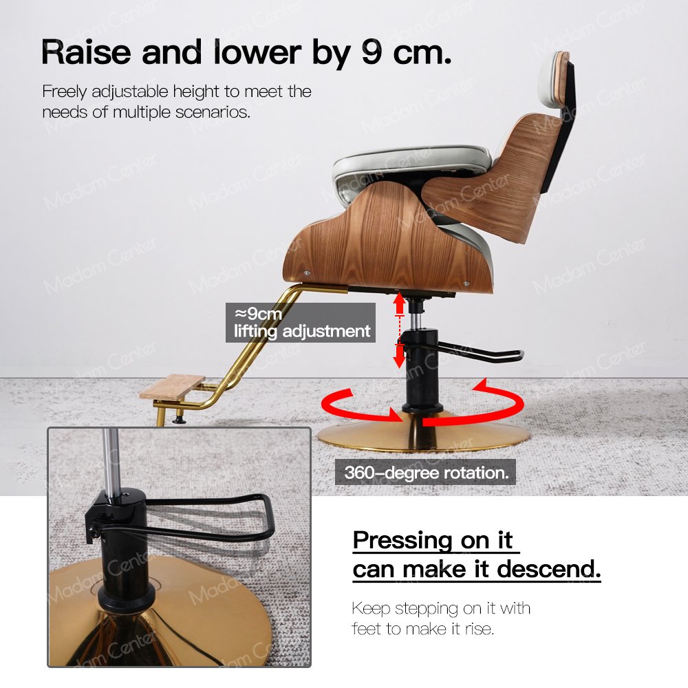 Madamcenter New Barbershop Hair Salon Hair Chair Salon Barber Chair Adjustable Rotary Lifting Hairdressing Hair Cutting Chair