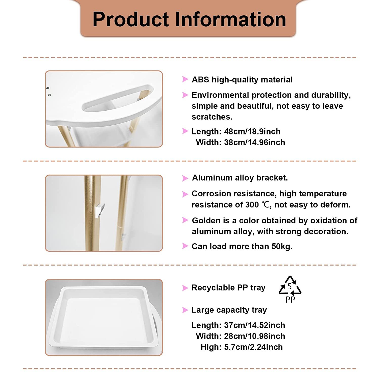 New Design Multi-function Hand Truck Foldable Folding Hand Beauty Salon Gold Hair Trolley Cart
