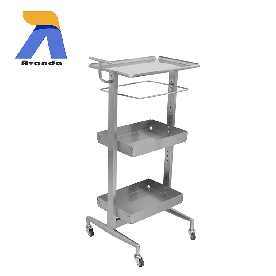 Commercial Furniture Smooth And Textured Stainless Steel Trolley For Beauty Salon For Wholesale