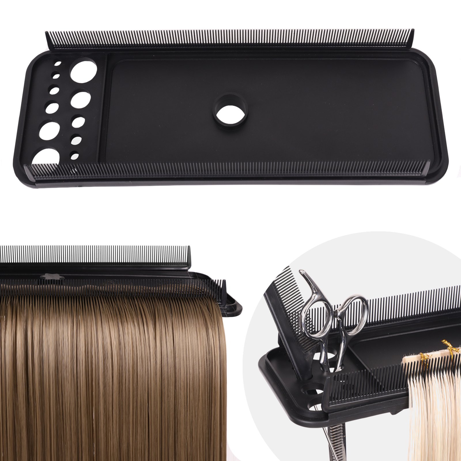 Leeons Detachable Plastic Hair Extension Holder Tray for Tape Hair Extension Weft Hair Bulk Braids Salon Accessories