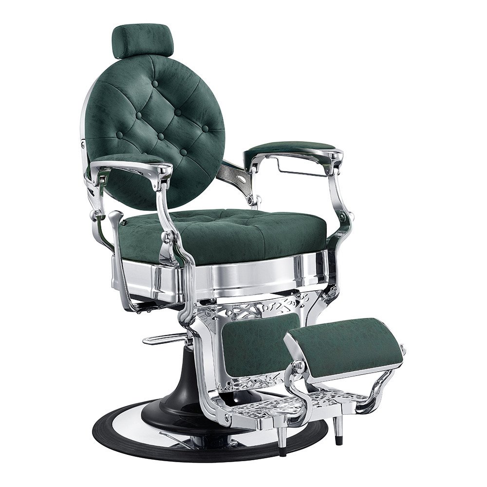 Popular Design Grey PU Barber Chairs Silver Stainless Steel Hair Salon High Quality Shop Equipment Chairs