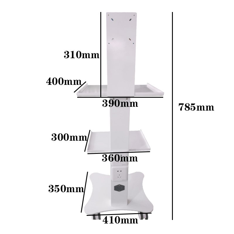 New Fashion Metal Hospital Treatment Trolley Mobile Tool Cart with Socket Medical Trolley Cart for Hospital or Clinic