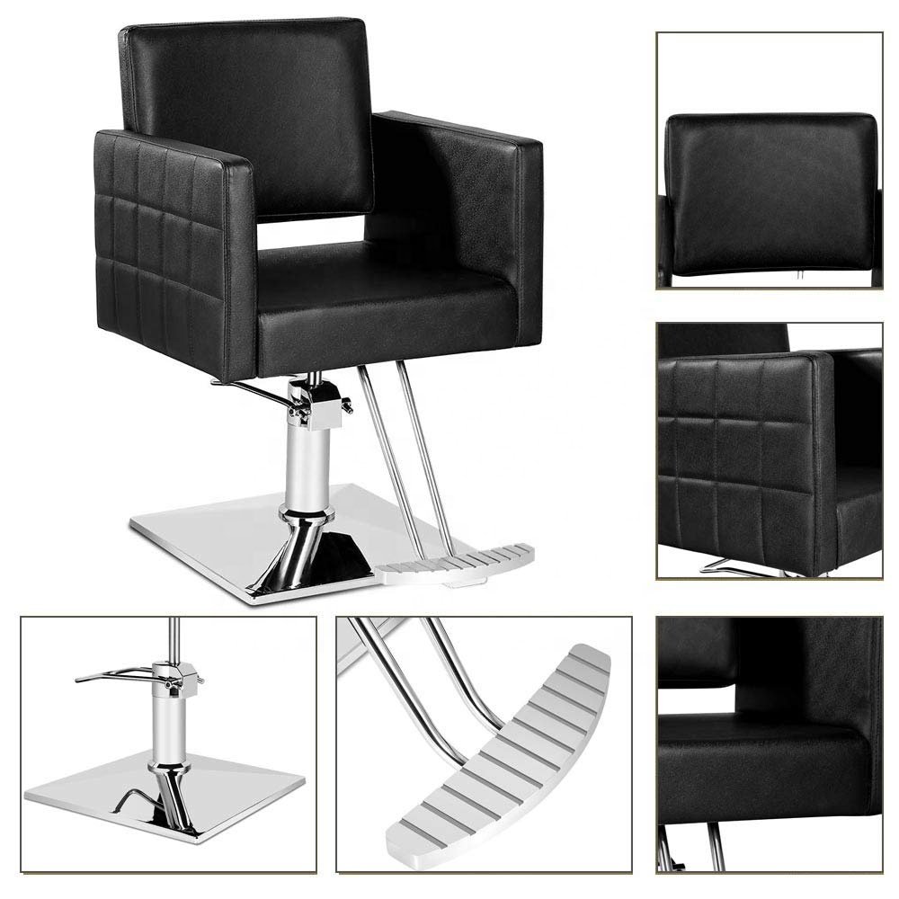 Black Salon Chair for Hair Stylist Hydraulic Barber Chair Classic Styling Beauty Spa Equipment hair salon chairs for sale