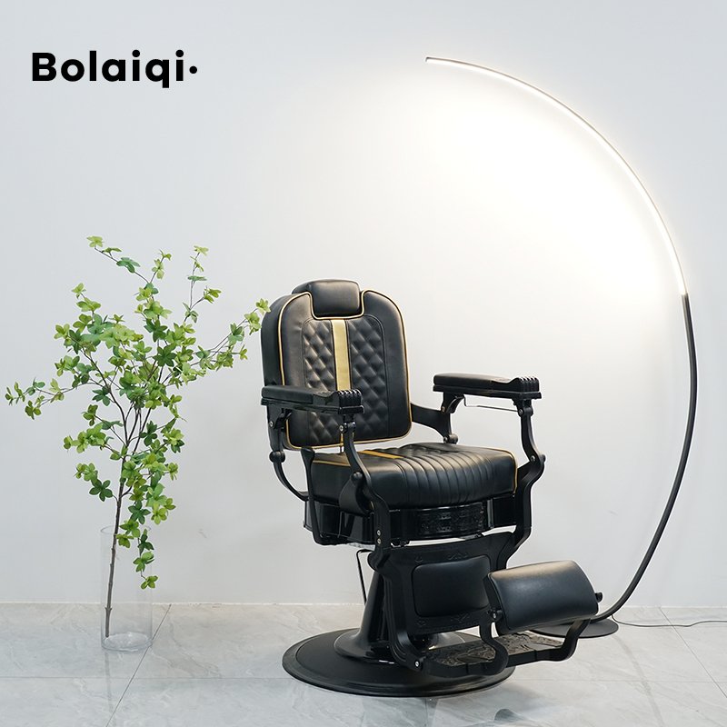 BOLAIQI Wholesale Hair Salon Furniture Beauty Saloon Black Hairdresser Reclining Chair Hydraulic Barber Chair