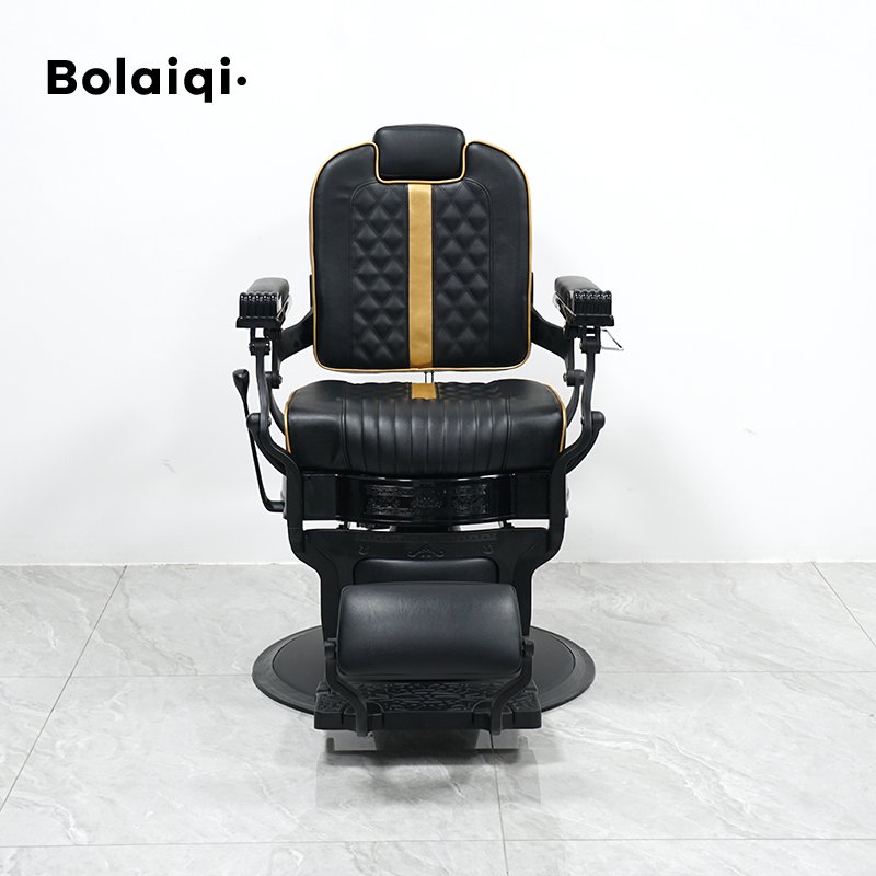 BOLAIQI Wholesale Hair Salon Furniture Beauty Saloon Black Hairdresser Reclining Chair Hydraulic Barber Chair