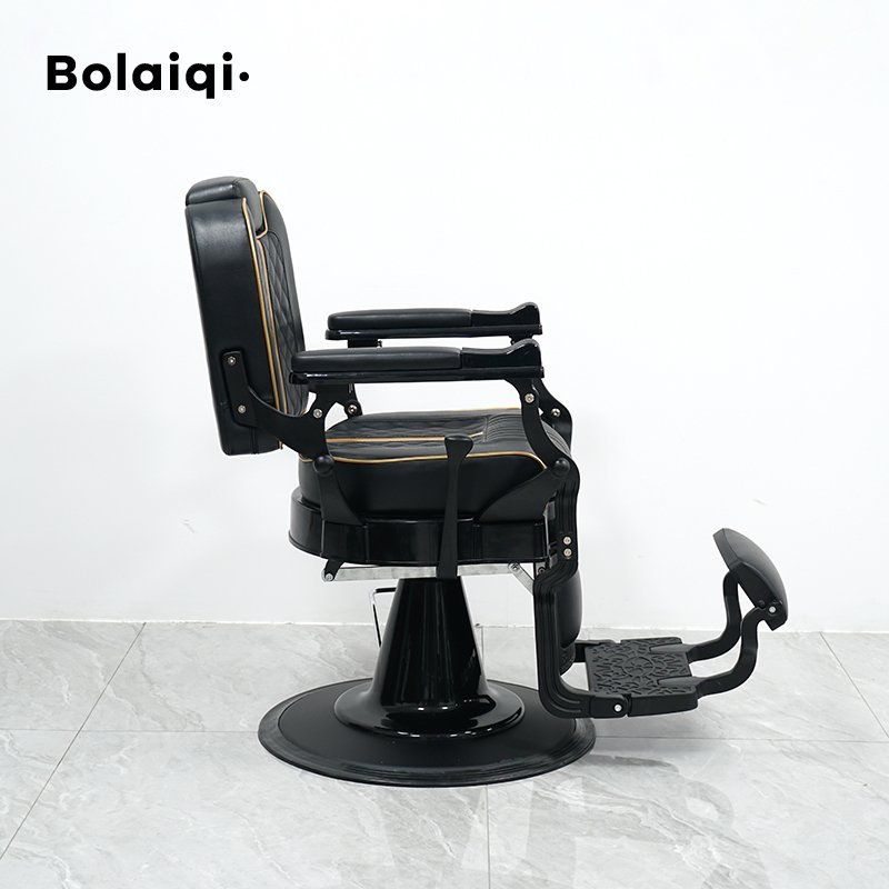 BOLAIQI Wholesale Hair Salon Furniture Beauty Saloon Black Hairdresser Reclining Chair Hydraulic Barber Chair