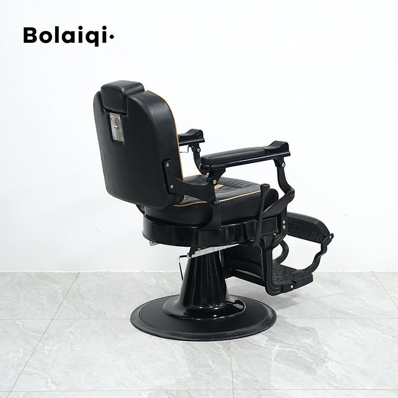 BOLAIQI Wholesale Hair Salon Furniture Beauty Saloon Black Hairdresser Reclining Chair Hydraulic Barber Chair