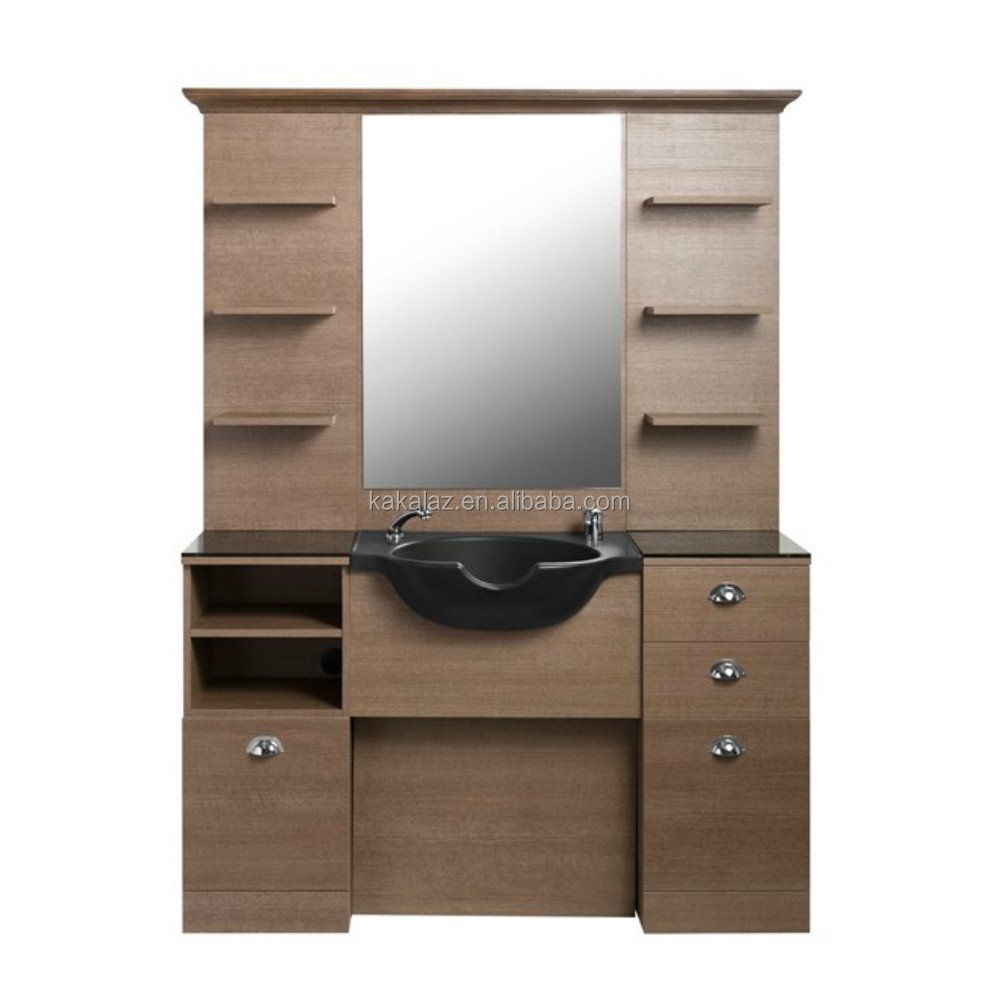 biggest mirror make up salon cheap men barbershop mirror wooden mirror station for salon equipment