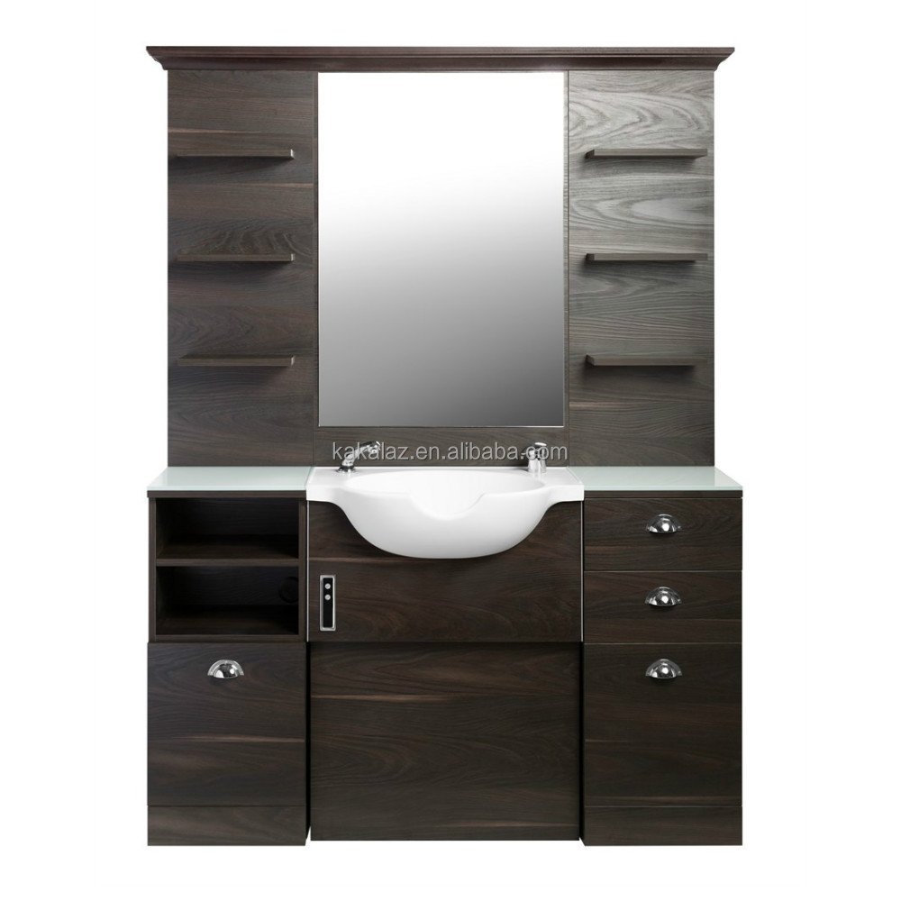 biggest mirror make up salon cheap men barbershop mirror wooden mirror station for salon equipment