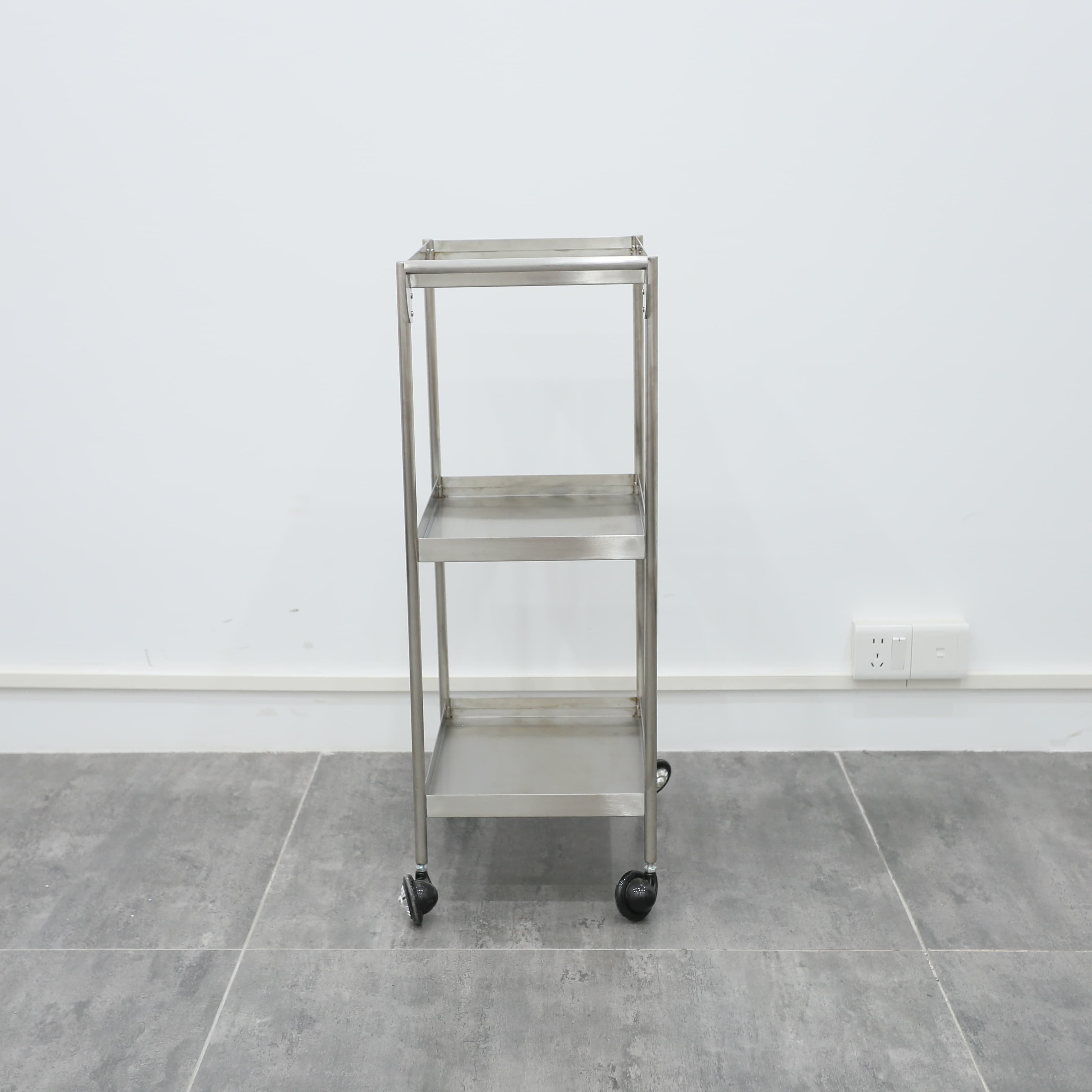 Factory Wholesale Hair Beauty Salon Special Mobile Trolley Golden and Silver Stainless Steel Tools Storage Cart