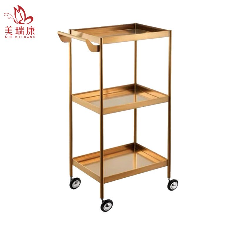 Golden metal salon furniture cheap working trolley wholesale