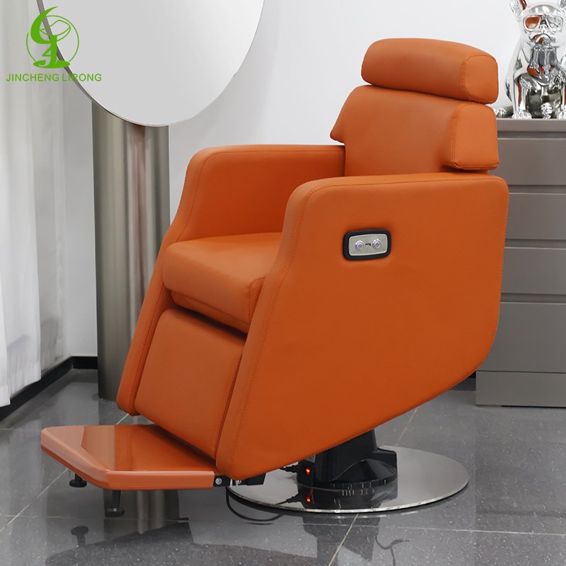 Luxury single motor electric barber chair electric backrest large pump customizable salon retro chair