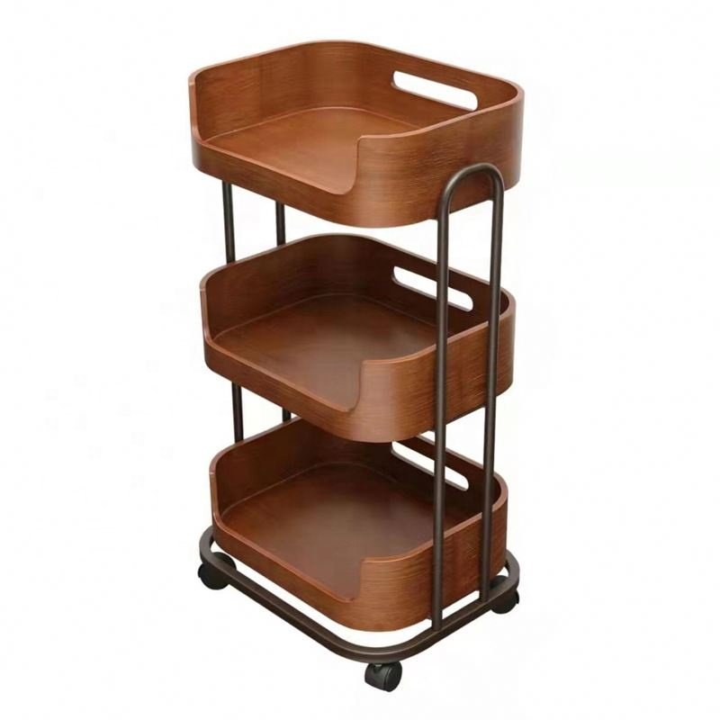 Good Quality Factory Directly French Style Wooden Beauty Trolley Salon Trolley