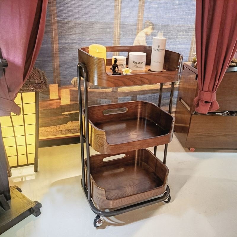 Good Quality Factory Directly French Style Wooden Beauty Trolley Salon Trolley