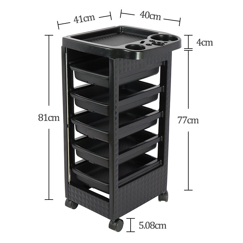 Personal Assistant Hair Salon Trolley Auxiliary Cart with 2 Inch Wheels