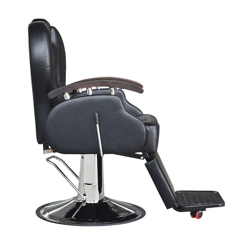 Vintage Hydraulic Barber Chair in Modern Style Luxury Leather PU for Beauty Salon Home Use Black Reclining All Purpose Chair