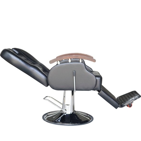 Vintage Hydraulic Barber Chair in Modern Style Luxury Leather PU for Beauty Salon Home Use Black Reclining All Purpose Chair