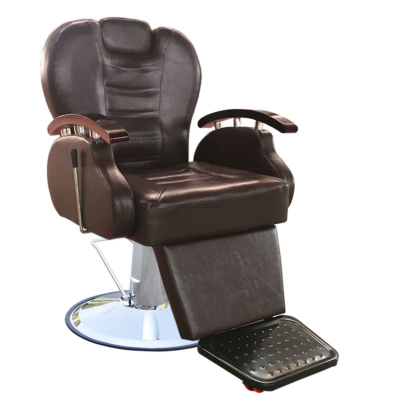Vintage Hydraulic Barber Chair in Modern Style Luxury Leather PU for Beauty Salon Home Use Black Reclining All Purpose Chair
