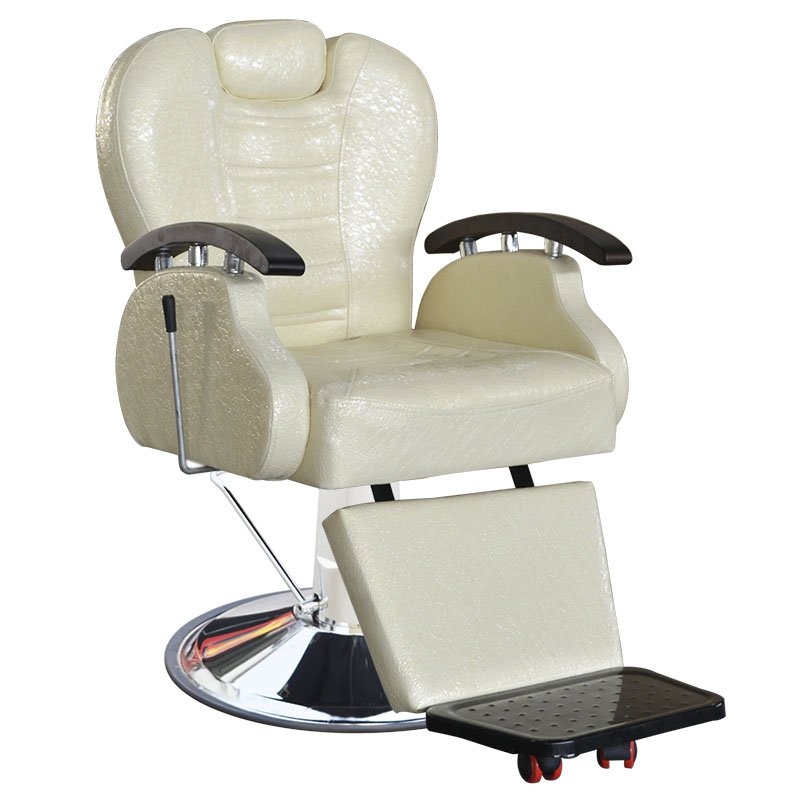 Vintage Hydraulic Barber Chair in Modern Style Luxury Leather PU for Beauty Salon Home Use Black Reclining All Purpose Chair