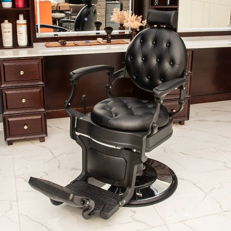 Antique Luxury Swivel Synthetic Leather Beauty Salon Furniture Barber Shop Equipment Hydraulic Styling Barber Hair Cut Chair