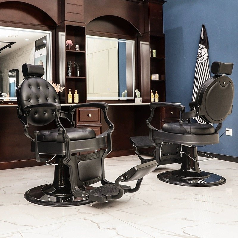 Antique Luxury Swivel Synthetic Leather Beauty Salon Furniture Barber Shop Equipment Hydraulic Styling Barber Hair Cut Chair