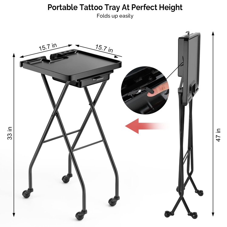 Manicure Salon Beauty Hair Rolling Utility Cart SPA Dentists Tattoo Hairdresser Barber Tool Folding Storage Tray Trolley