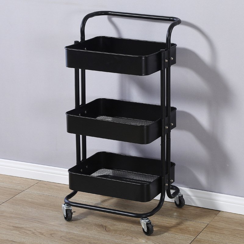 Trolley Metal Storage Serving Rack Frame Wooden Elegant Designed Organization Rolling Portable Multi-Function Car salon Cart