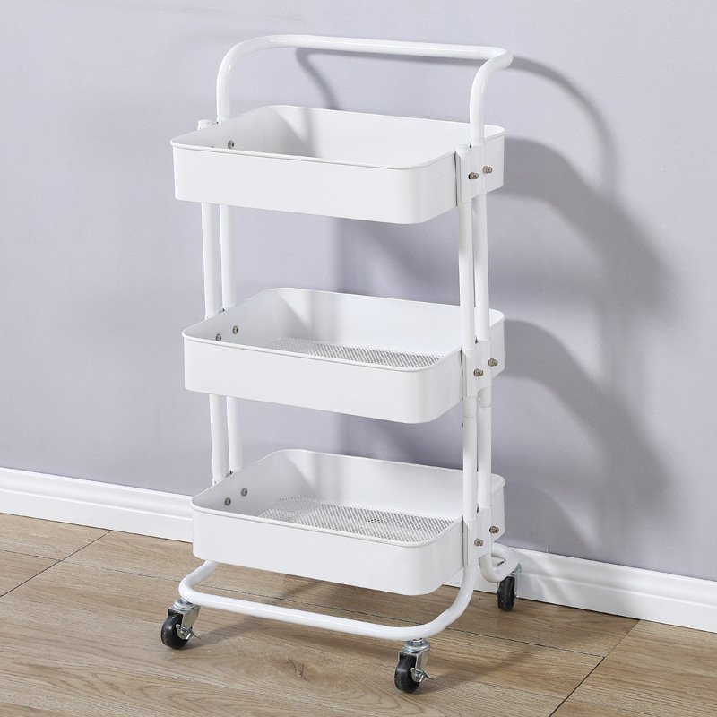 Trolley Metal Storage Serving Rack Frame Wooden Elegant Designed Organization Rolling Portable Multi-Function Car salon Cart