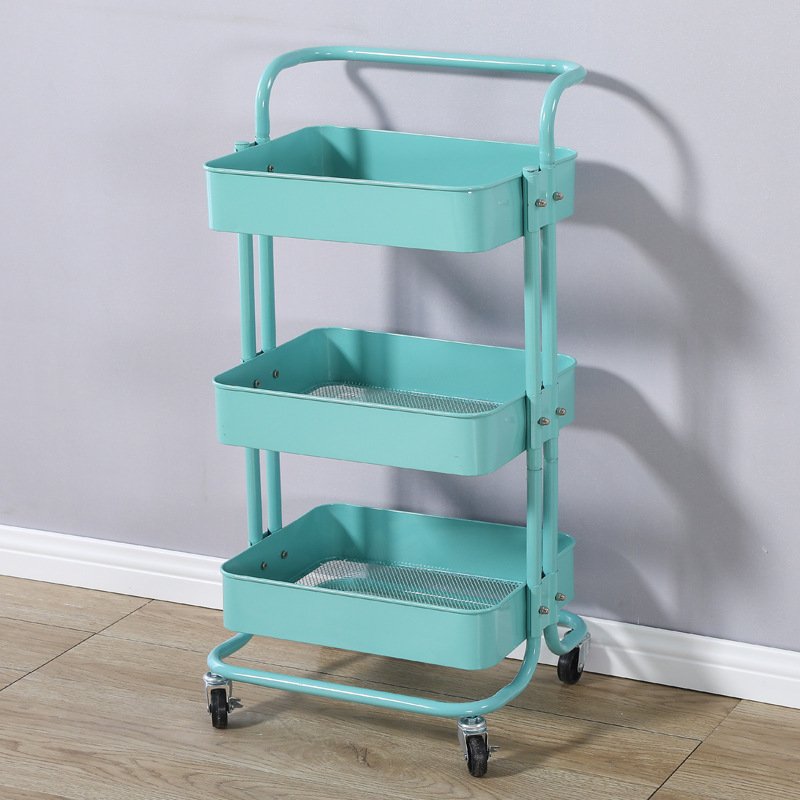 Trolley Metal Storage Serving Rack Frame Wooden Elegant Designed Organization Rolling Portable Multi-Function Car salon Cart
